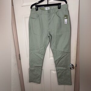 Green Straight-Leg Pants